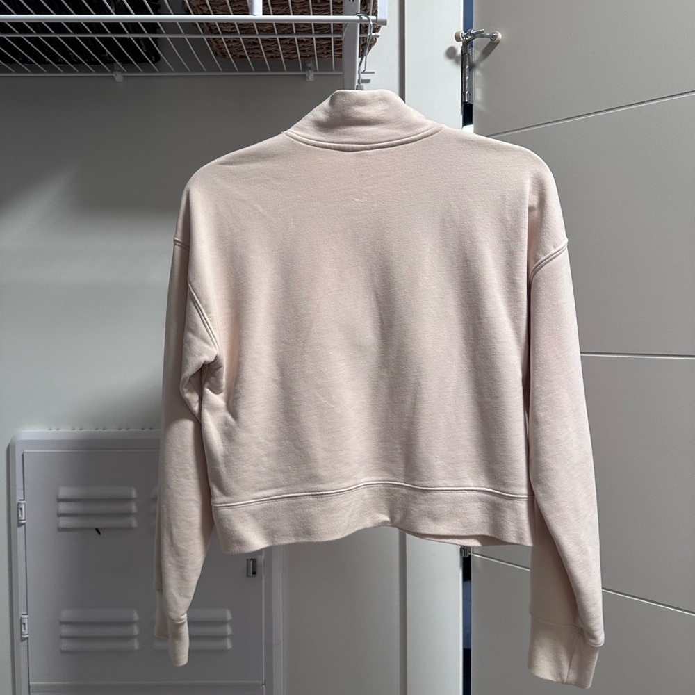 Fabletics Light Beige Quarter-Zip Pullover - image 2